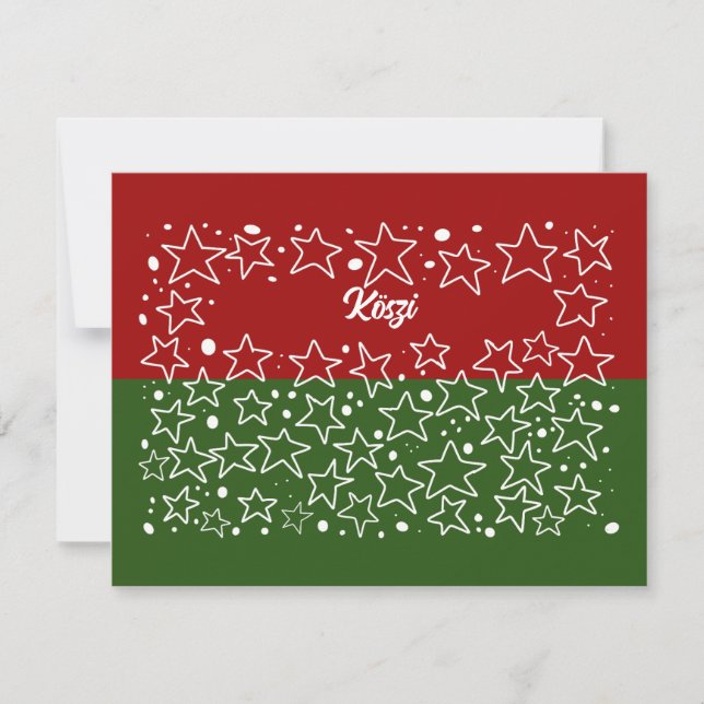 Köszi Avslappnad ungerskt tackkort Tack Kort (Framsida)