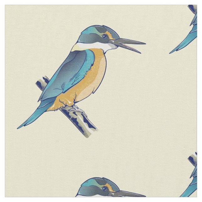 Kotare Kingfisher NZ BIRD Tyg (Närbild)