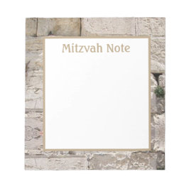 Kotel Jerusalem Stone Mitzvah-anteckningar Notepad Anteckningsblock