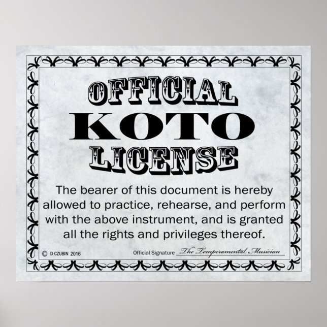 Koto License Poster (Framsidan)