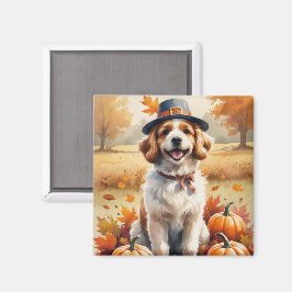 Koton de Tulear in Höst löv Thanksgiving Art Magnet