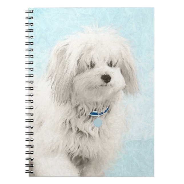 Koton de Tulear Painting - Cute Original Hund Art Anteckningsbok (Framsidan)