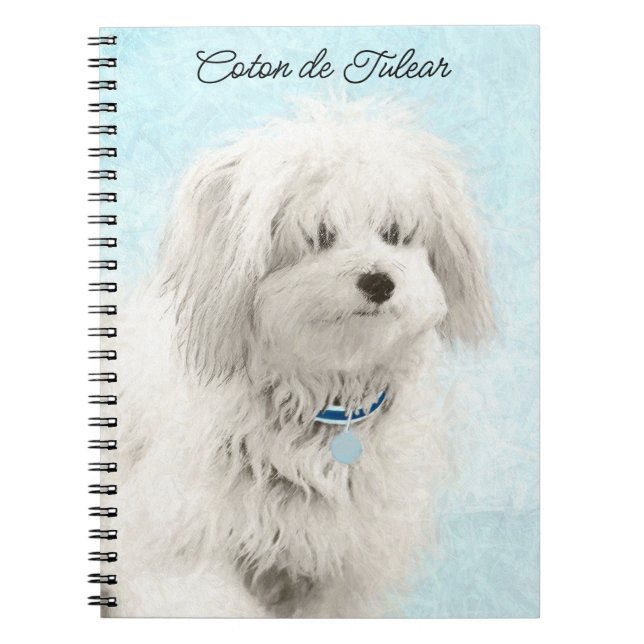 Koton de Tulear Painting - Cute Original Hund Art Anteckningsbok (Framsidan)