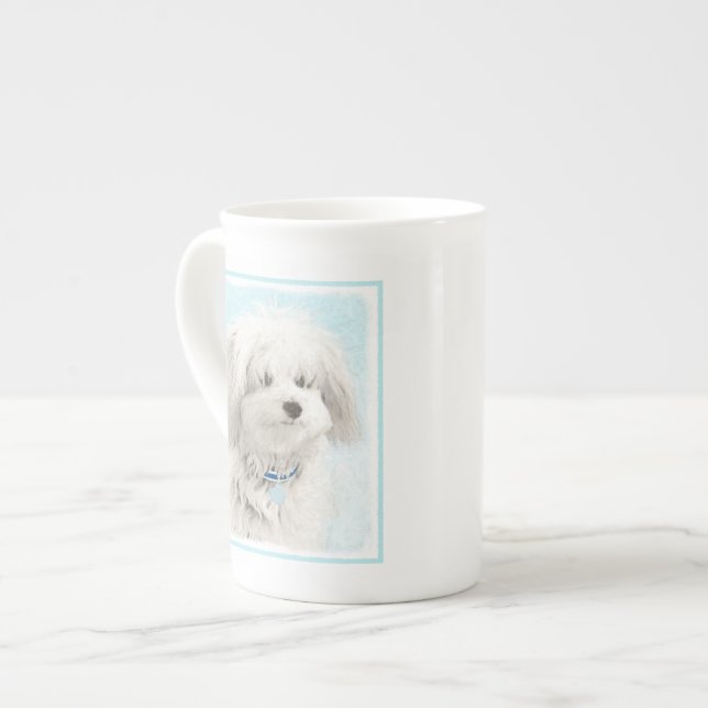 Koton de Tulear Painting - Cute Original Hund Art Benporslin Mugg (Framsida vänster)