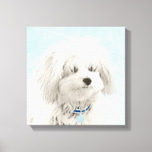 Koton de Tulear Painting - Cute Original Hund Art Canvastryck