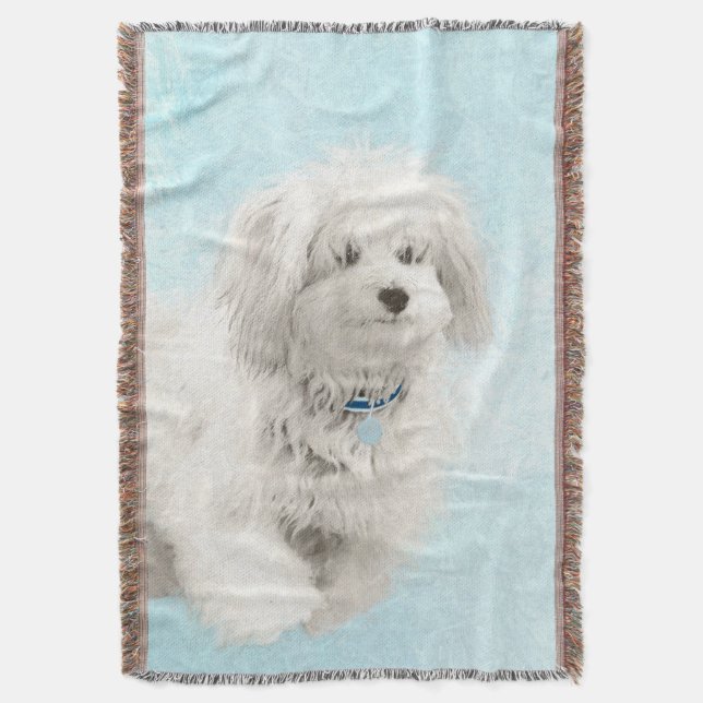 Koton de Tulear Painting - Cute Original Hund Art Filt (Framsidan Vertikal)