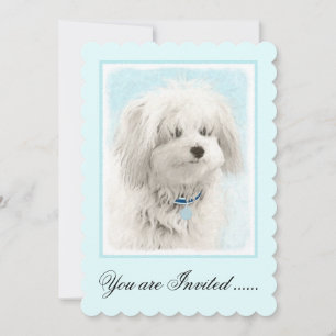 Koton de Tulear Painting - Cute Original Hund Art Inbjudningar