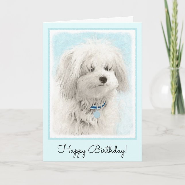 Koton de Tulear Painting - Cute Original Hund Art Kort (Framsida)