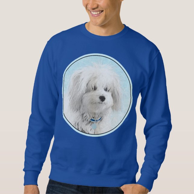 Koton de Tulear Painting - Cute Original Hund Art Lång Ärmad Tröja (Framsida)