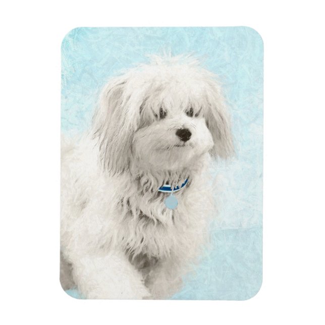 Koton de Tulear Painting - Cute Original Hund Art Magnet (Vertikal)