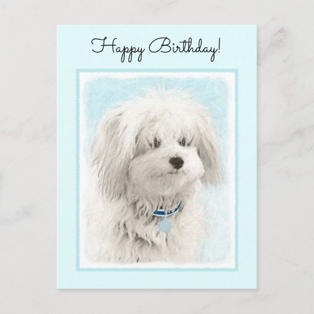 Koton de Tulear Painting - Cute Original Hund Art Vykort (Framsida)