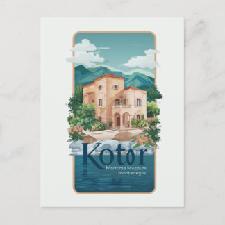 Kotor Maritime Museum Postcard Travel #Histor Vykort
