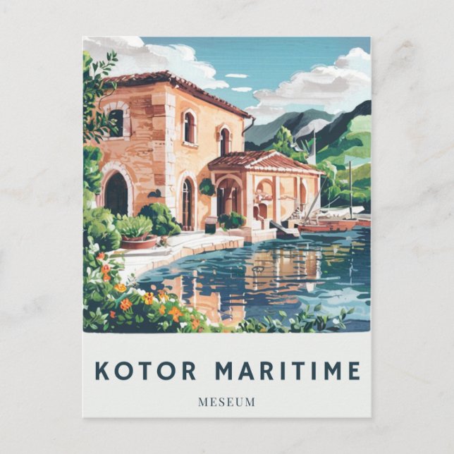 Kotor Maritime Museum Postcard Travel Histor Vykort (Framsida)