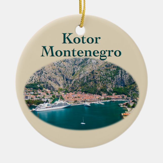 Kotor Montenegro Julgransprydnad Keramik (Framsidan)