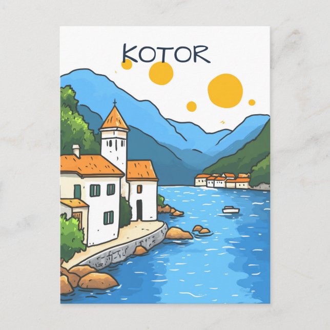 Kotor Montenegro Resa Vykort (Framsida)