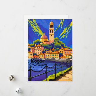 Kotor Montenegro Travel Art Postcard, Kotor Travel Julkort