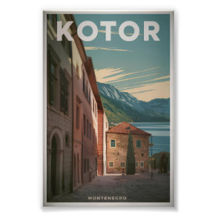 Kotor Montenegro vintage Fototryck