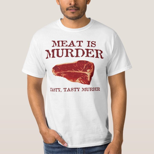 Kött är det smakliga mord t-shirt (Framsida)