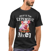 "Kött är för dyrt" - t-shirt för animaliska höger