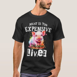 "Kött är för dyrt" - t-shirt för animaliska höger