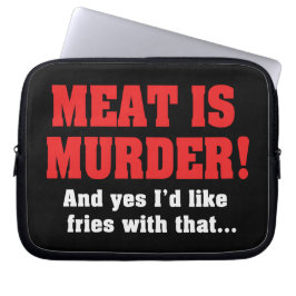 Kött är Mord! Och Ja Jag Vill Ha Pommes Till Det Laptop Sleeve
