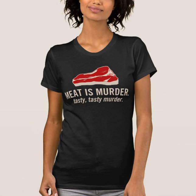 Kött är mord, smakligt mord t shirt (Framsida)