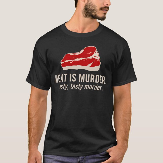 Kött är mord, smakligt mord t shirt (Framsida)