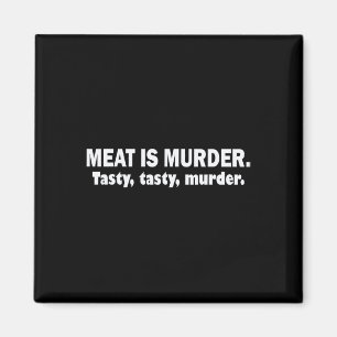Kött är Mord Smakligt Smakligt Mord Sarksatisk Bbq Magnet