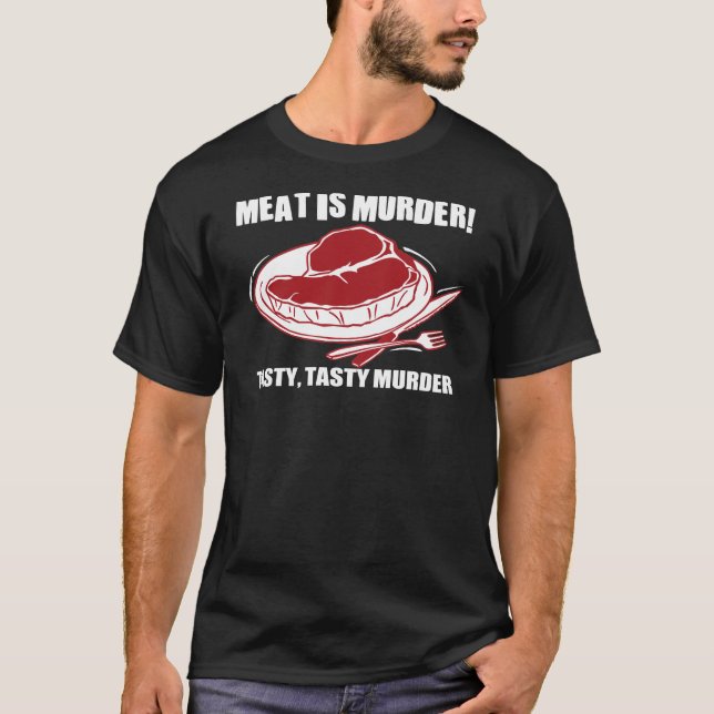 Kött är mord tee shirt (Framsida)