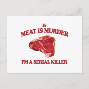 Kött är mord vykort