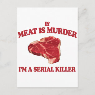 Kött är mord vykort