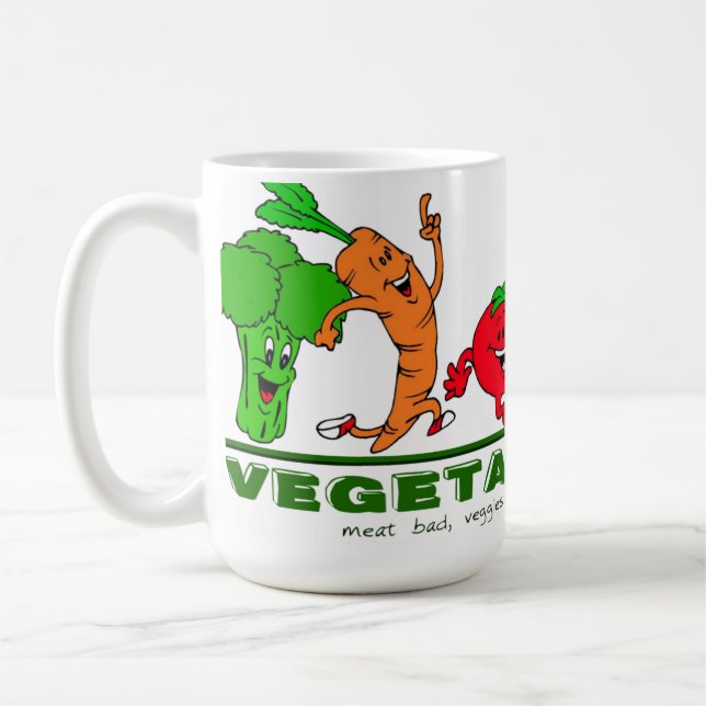 kött bad, veggies bra Vegetarian Kaffemugg (Vänster)