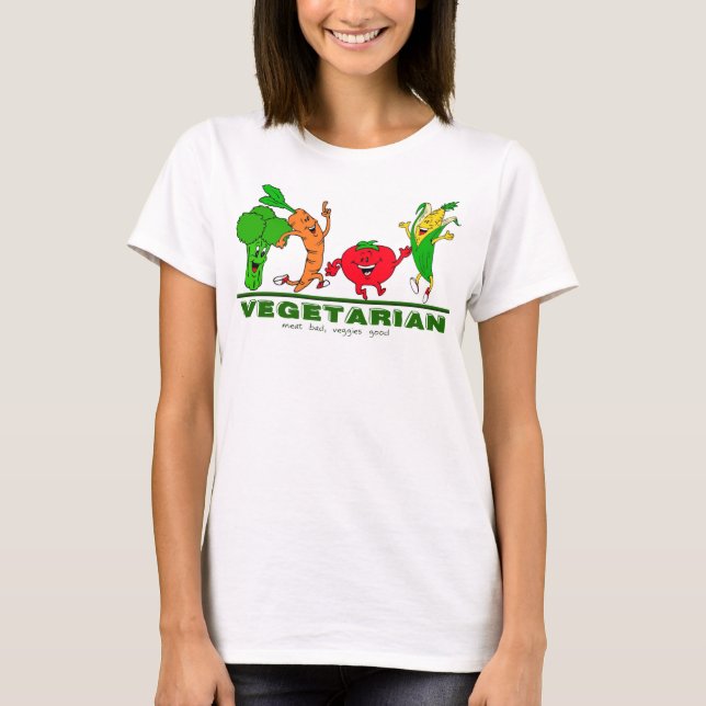 kött bad, veggies bra Vegetarian T-shirt (Framsida)
