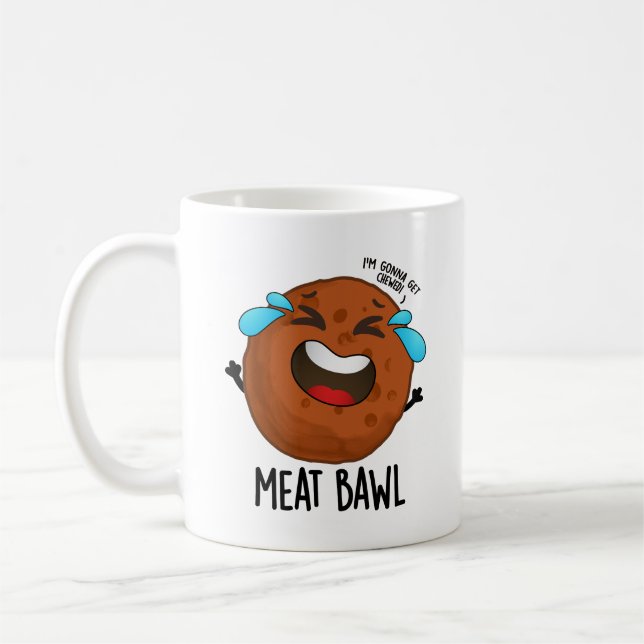 Kött-bawl Funny Meatball Pun Kaffemugg (Vänster)