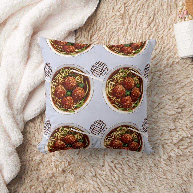 Kött boll Noodle Pillow Kudde (Filt)
