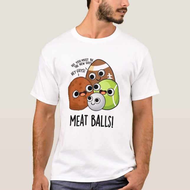 Kött Bollar Funny Food Pun T Shirt (Framsida)