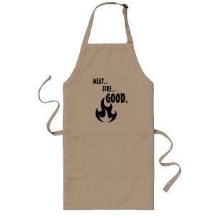 Kött... Brand... Bra Barbecue Apron Långt Förkläde