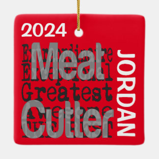 Kött Cutter Extraordinaire-ANPASSNINGSBAR Julgransprydnad Keramik