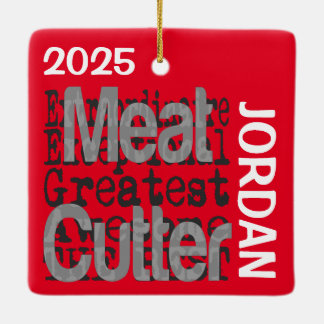 Kött Cutter Extraordinaire-ANPASSNINGSBAR Julgransprydnad Keramik