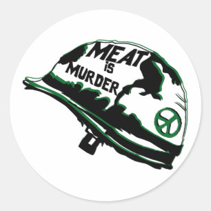 Kött is Murder Runt Klistermärke