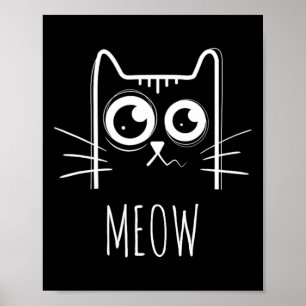 Kött kattfartyg Meow Kattunge Cute Cat Mamma och C Poster