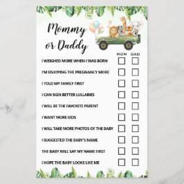 Kött kort för babyskor i mamma eller Pappa Flygblad