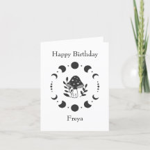 Kött kort för hälsning av födelsedagen i Måne-fase