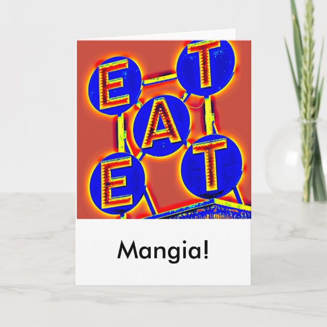 Kött/mangiskt hälsningskort kort (Framsida)