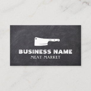 Kött Market Butcher Kött Cleaver Rustic Chalkboard Visitkort