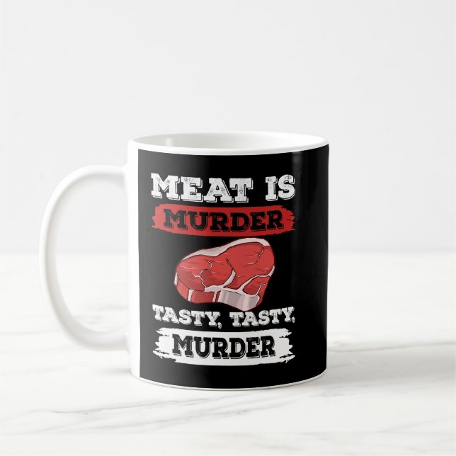 Kött mördar ett otäckt mord Bq grill 2 Kaffemugg (Vänster)