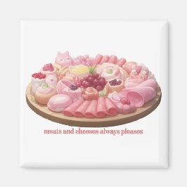 Kött och Ostar Alltid Pålitlig Illustration Magnet