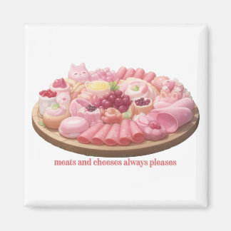 Kött och Ostar Alltid Pålitlig Illustration Magnet