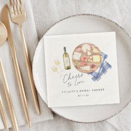Kött- och ostplanka Vin & Ost Skål för kärlek Pappersservett