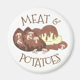 Kött & Potatis Mushroom Gravy Middag Meatloaf Food Magnet